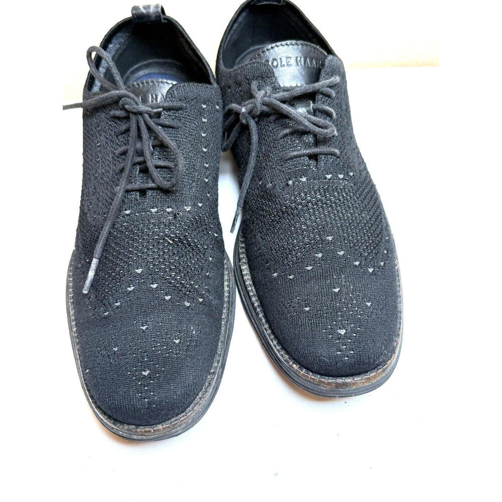 Cole Haan Men's Original Grand Knit Wing Tip Shoes Size 9.5M Black